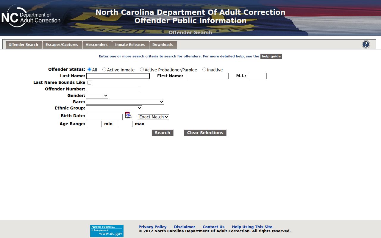 Avery County criminal custody record search through NC DAC