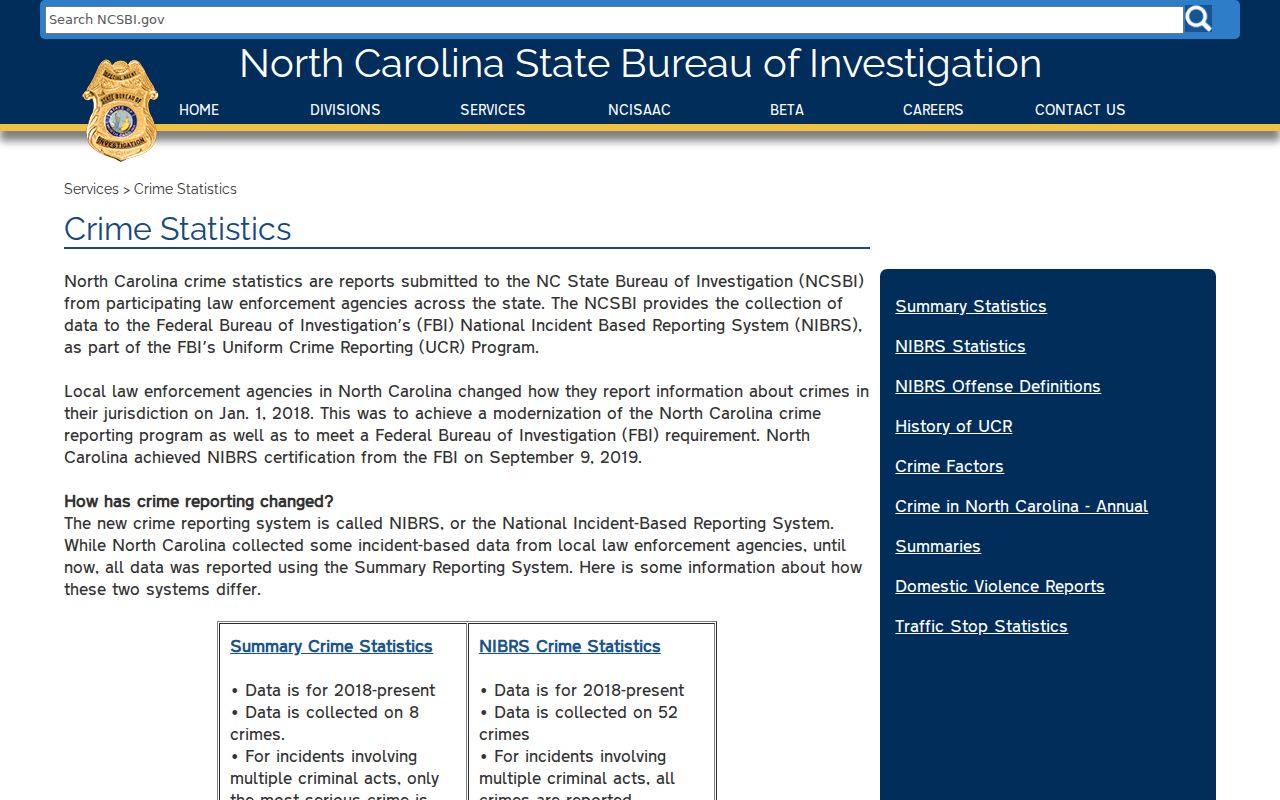 North Carolina SBI statistics source for Avery County court case context